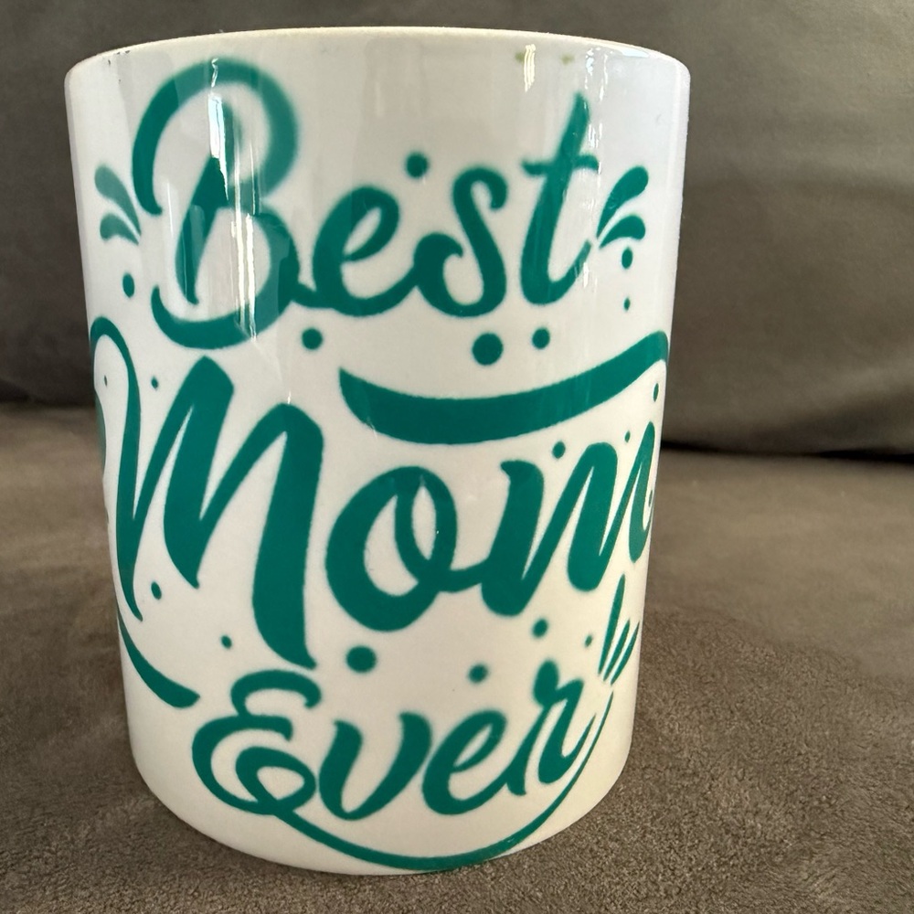 Best Mom Ever White and Teal Mug